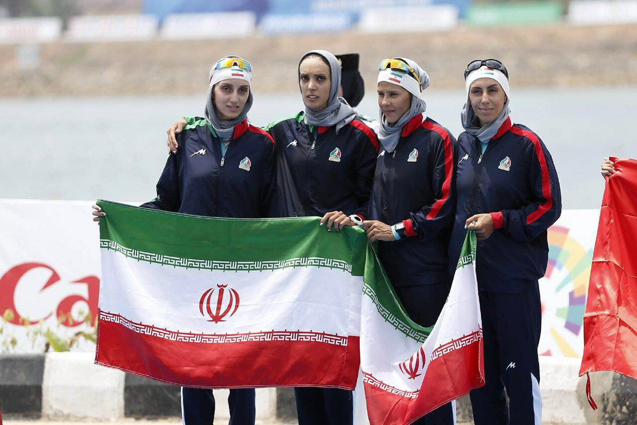 قایقرانی چهار نفره دختران ایران به نقره رسید