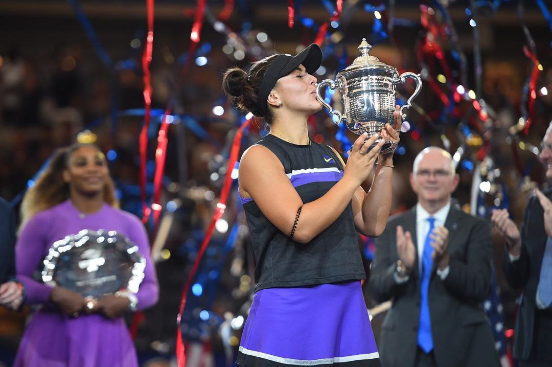تنیس آزاد آمریکا | تاریخ سازی دختر ۱۹ ساله کانادایی با شکست سرنا ویلیامز در فینال