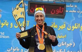 زهرا رییسی تاریخ ساز دواتلون زنان ایران شد